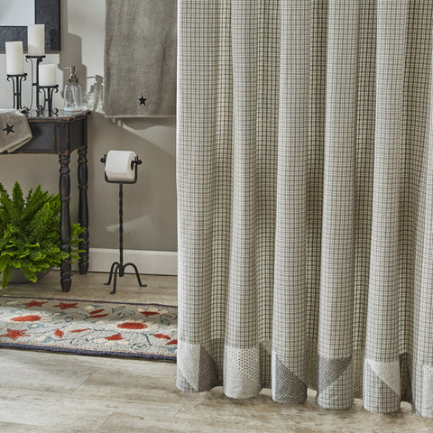 Millstone Shower Curtain  Colors: White, Black, Greige, Dark Greige, Stone & Walnut Gray