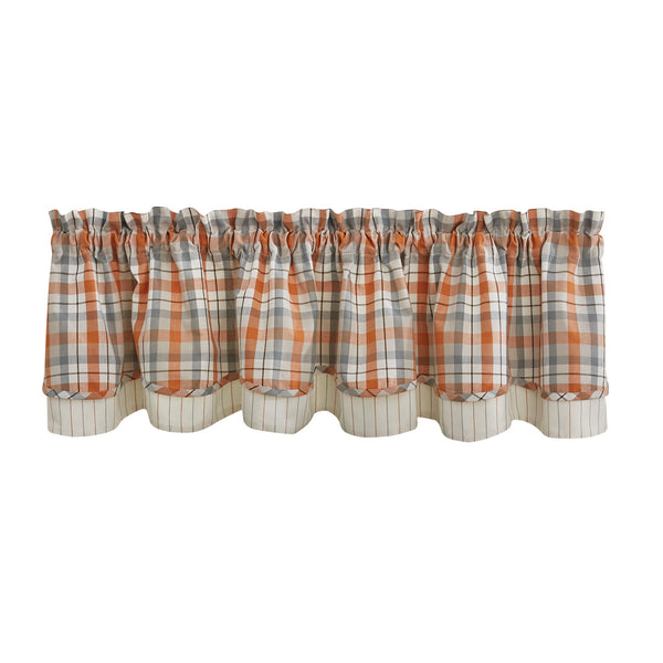 Apricot & Stone Lined Layered Valance 16"