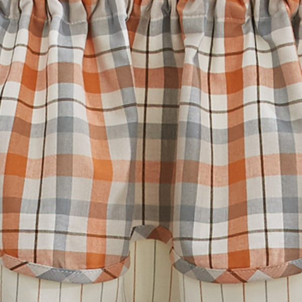 Apricot & Stone Lined Layered Valance 16"