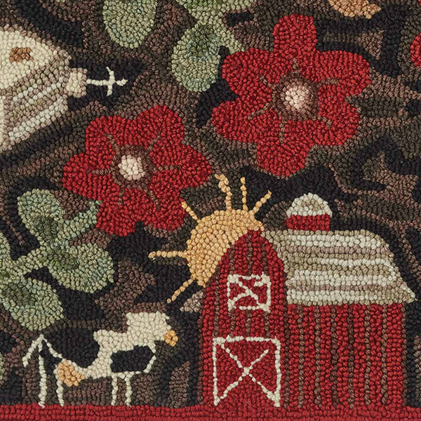 Farm Life Hooked Rug 2' x 3'