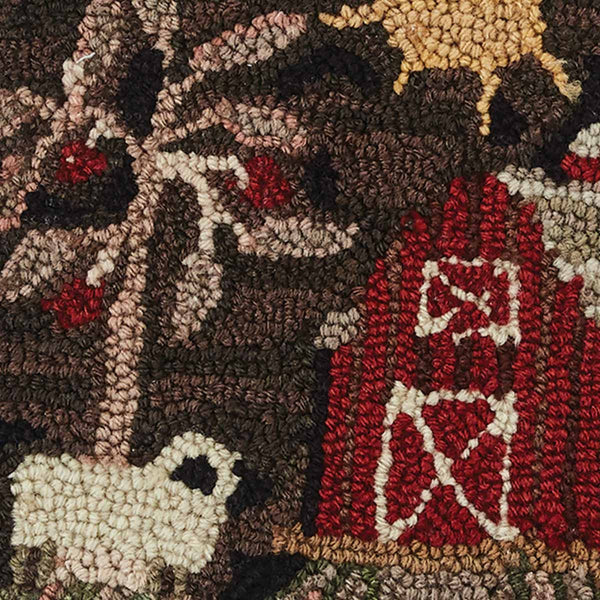 Farm Life Hooked Chair Pad