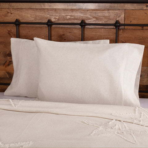 Burlap Antique White Standard Pillow Case Set of 2 21x30, Primitive Country Farmhouse Bedding Home Decor.