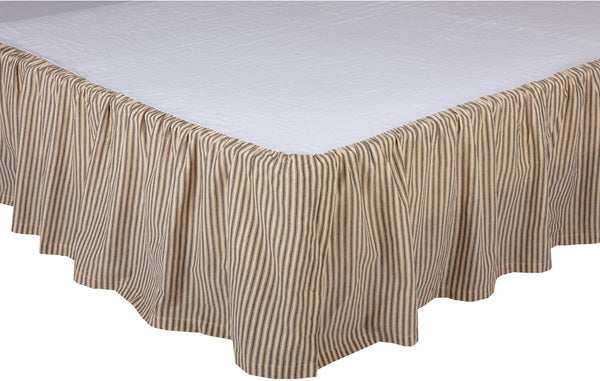 Sawyer Mill Charcoal Ticking Stripe Queen Bed Skirt 60x80x16, Primitive Country Farmhouse Bedding Home Decor Dust Ruffle