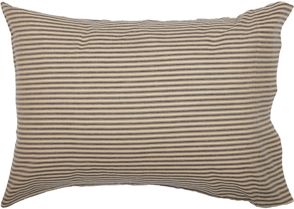 Sawyer Mill Charcoal Ticking Stripe Standard Pillow Case Set of 2 21x30, Cream Creme Black, Primitive Country Farmhouse Bedding Home Decor.