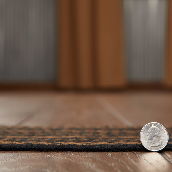 Black & Tan Jute Stair Tread Rect Latex 8.5x27