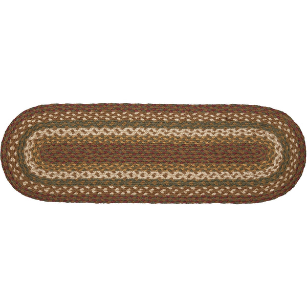 Tea Cabin Jute Stair Tread Oval Latex 8.5x27