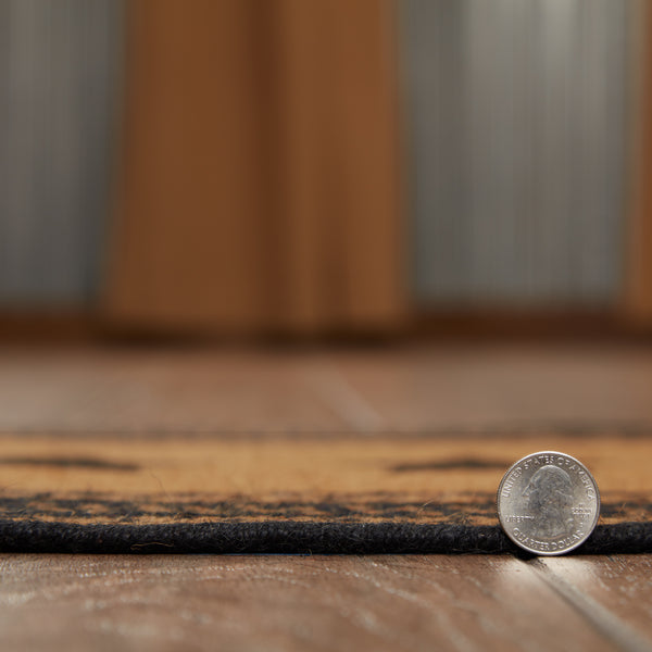 Farmhouse Jute Rug Oval Stencil Stars 20x30