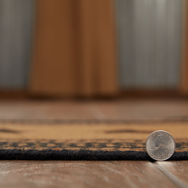 Farmhouse Jute Rug Oval Stencil Stars 24x36