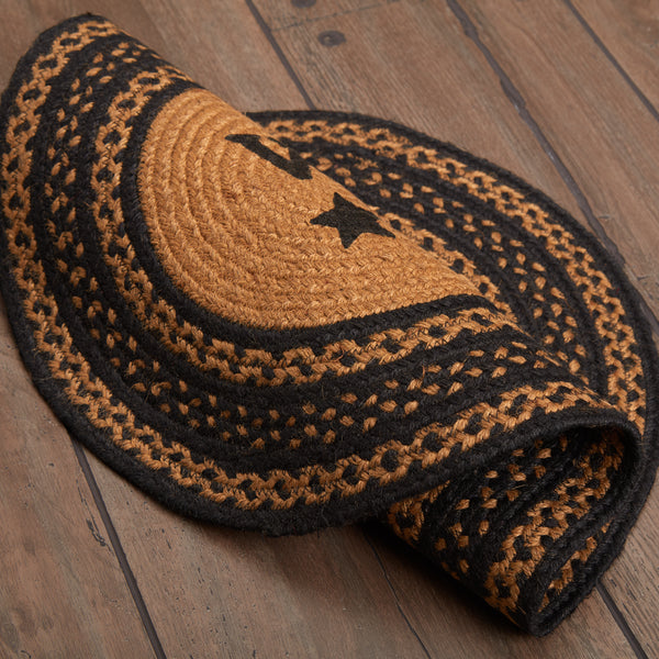 Farmhouse Star Jute Rug Oval Stencil Stars Welcome 20x30