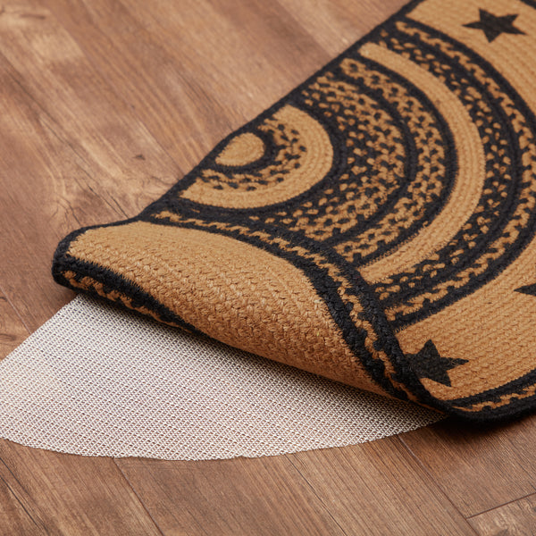 Farmhouse Jute Rug Half Circle Stencil Stars Border 16.5x33