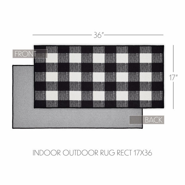Annie Buffalo Check Black Indoor/Outdoor Rug Rect 17x36