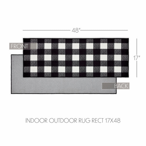 Annie Buffalo Check Black Indoor/Outdoor Rug Rect 17x48
