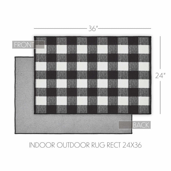 Annie Buffalo Check Black Indoor/Outdoor Rug Rect 24x36