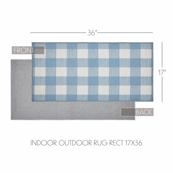 Annie Buffalo Check Blue Indoor/Outdoor Rug Rect 17x36