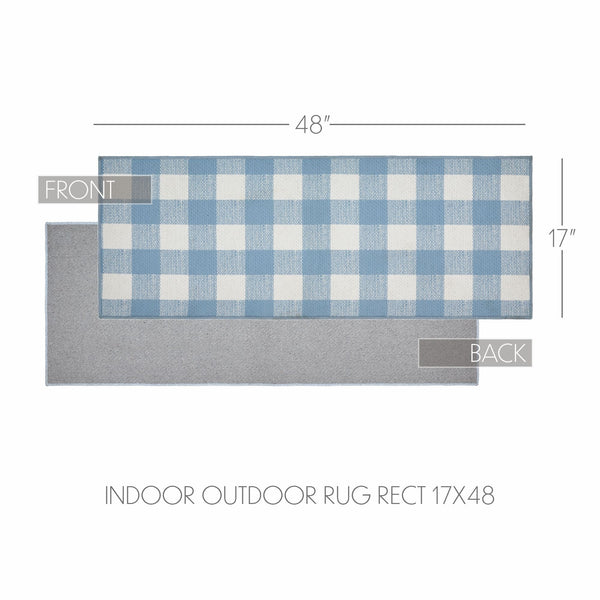 Annie Buffalo Check Blue Indoor/Outdoor Rug Rect 17x48