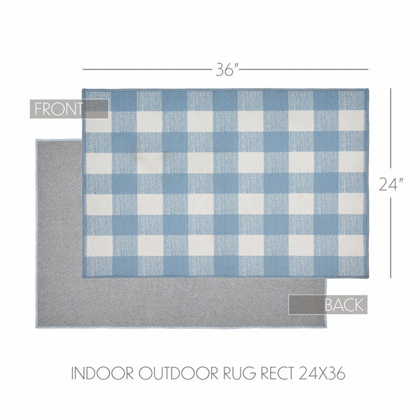 Annie Buffalo Check Blue Indoor/Outdoor Rug Rect 24x36