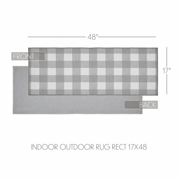 Annie Buffalo Check Grey Indoor/Outdoor Rug Rect 17x48