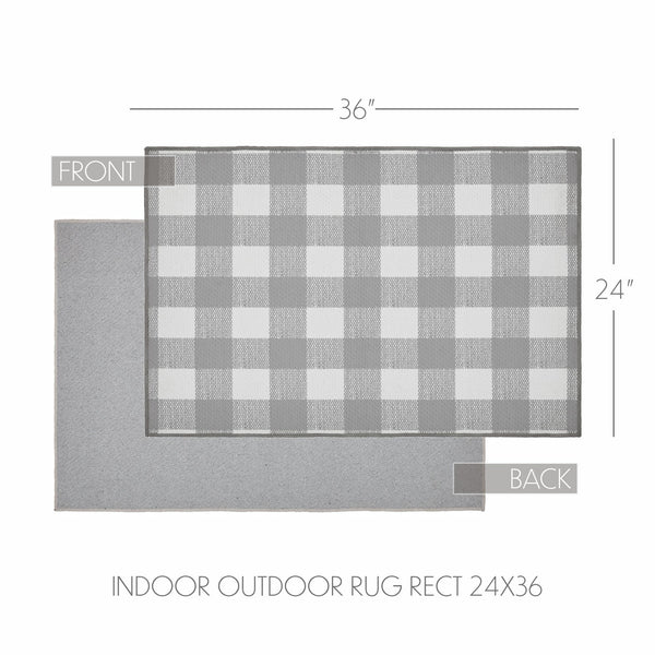 Annie Buffalo Check Grey Indoor/Outdoor Rug Rect 24x36