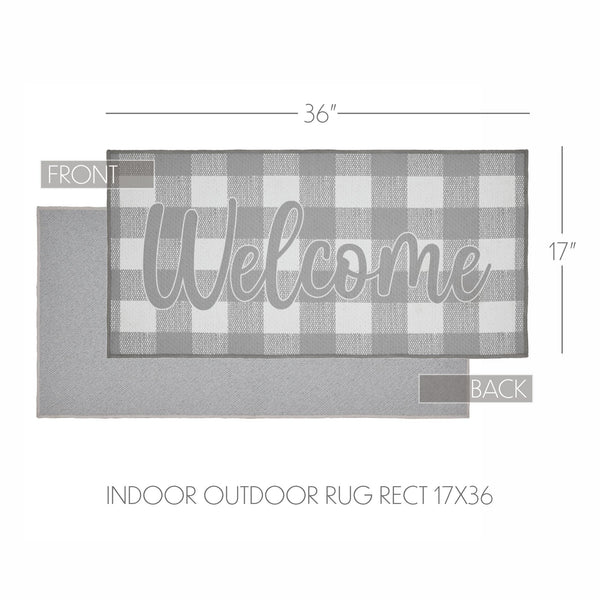 Annie Buffalo Check Grey Welcome Indoor/Outdoor Rug Rect 17x36