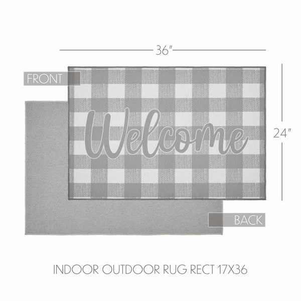 Annie Buffalo Check Grey Welcome Indoor/Outdoor Rug Rect 24x36