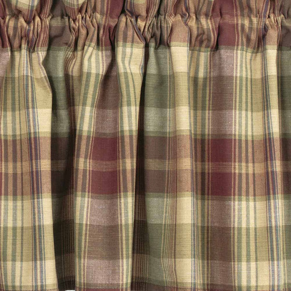 Saffron Plaid Tiers 24" | Primitive Country Farmhouse Window Curtains