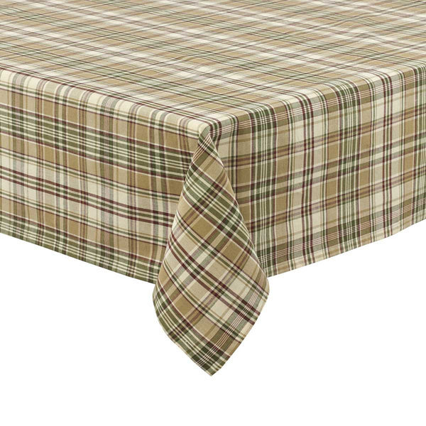 "Thyme" to spice up your kitchen decor with this lovely Thyme Tablecloth! Featuring a pretty plaid that oozes ambiance with its soft, warm tones of green, tan & red, this is country charm at its best! 