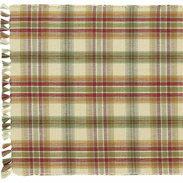 Add a little spice to your dining experience with these lovely Lemon Pepper Table Runners! Combining the zesty colors of mustard, honey, cream, green & red to create a lovely, homey plaid with fringed ends, your table will ooze savory sweetness! So versatile, use throughout your home as an accent mat for your favorite decorative pieces!