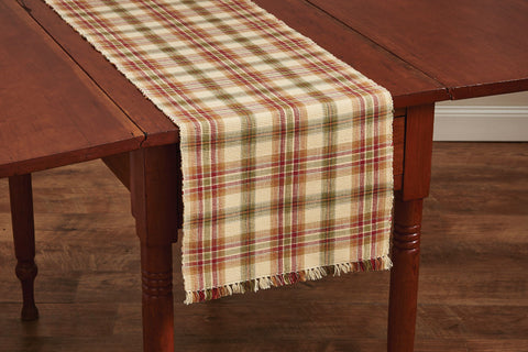 Add a little spice to your dining experience with these lovely Lemon Pepper Table Runners! Combining the zesty colors of mustard, honey, cream, green & red to create a lovely, homey plaid with fringed ends, your table will ooze savory sweetness! So versatile, use throughout your home as an accent mat for your favorite decorative piece