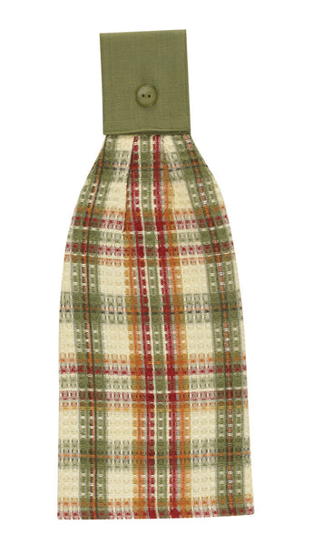 Add a little spice to your kitchen decor with the lovely Lemon Pepper Tab Towels! Combining the zesty colors of mustard, honey, cream, green & red to create a homey plaid, your room will ooze savory sweetness! Put the "fun" in functional with these super-absorbent, convenient hand towels!  Colors: Thyme Green, Light Mustard, Patriotic Red, Honey & Cream