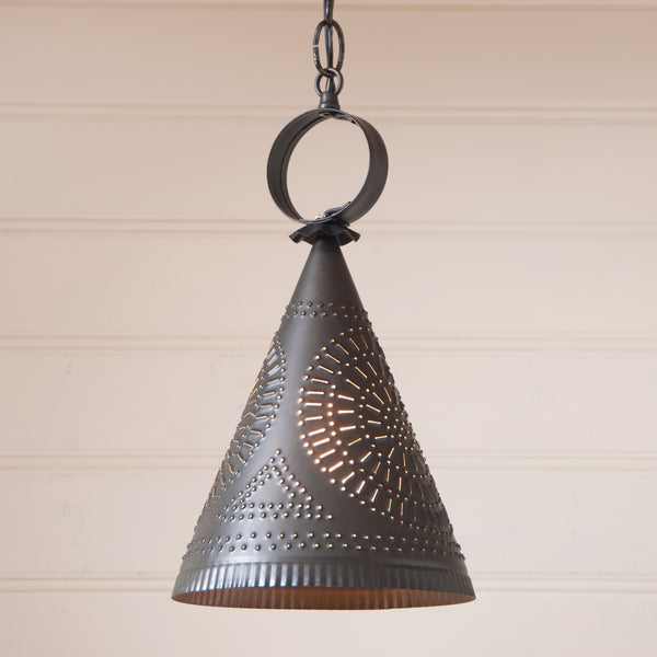 Madison Cone Pendant in Kettle Black Country Primitive, Primitive Country Farmhouse Style Lighting Window Home Bath Kitchen Décor & Accessories