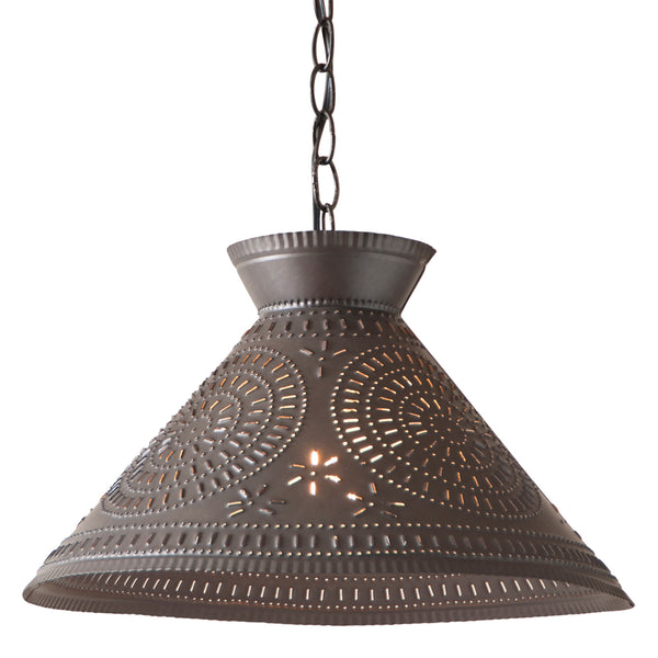 Roosevelt Punched Tin Pendant Light with Chisel