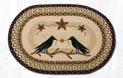 Crow & Barn Stars features two hand stenciled crows sitting upon a branch with primitive stars.  Original artwork by artist Susan Burd.