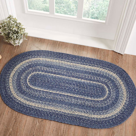 Great Falls Blue Jute Rug Oval 27x48