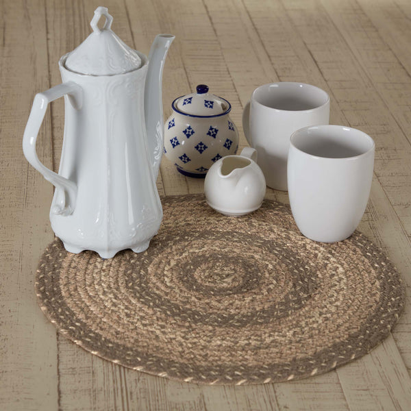 Cobblestone Jute Trivet 15  https://allysonsplace.com/products/cobblestone-jute-trivet-15  Cobblestone Jute Trivet 15inch Interlaced khaki, grey taupe, and creme textured jute braids. Visit website for FREE s/h & discount offers.