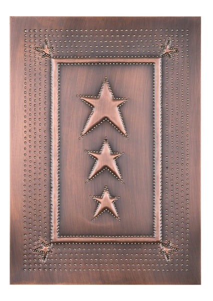 Embossed Star Panel in Solid Copper Primitive Country Farmhouse Lighting Kitchen Bath Home Décor & Acessories