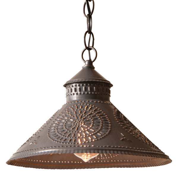 Stockbridge Punched Tin Shade Pendant with Chisel