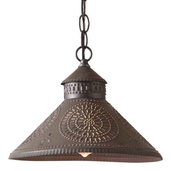 Stockbridge Punched Tin Shade Pendant with Chisel