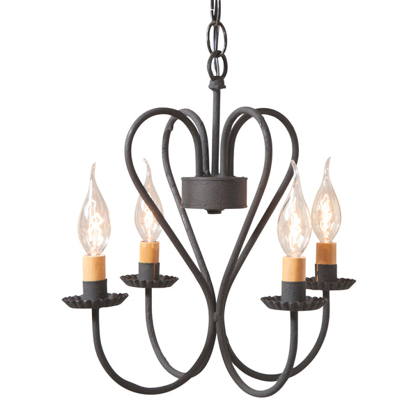 Georgetown Small Country Chandelier in Textured Black