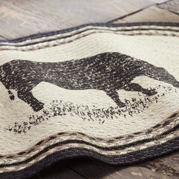 Sawyer Mill Charcoal Cow Jute Rug Oval w/ Pad 20x30