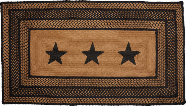 Farmhouse Star Jute Rug Rect Stencil Stars 27x48