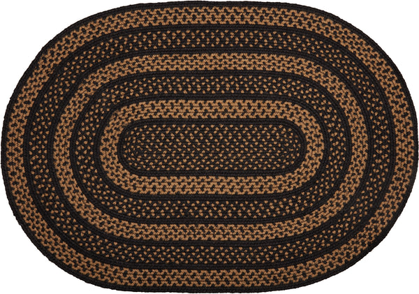 Black & Tan Jute Rug Oval 20x30