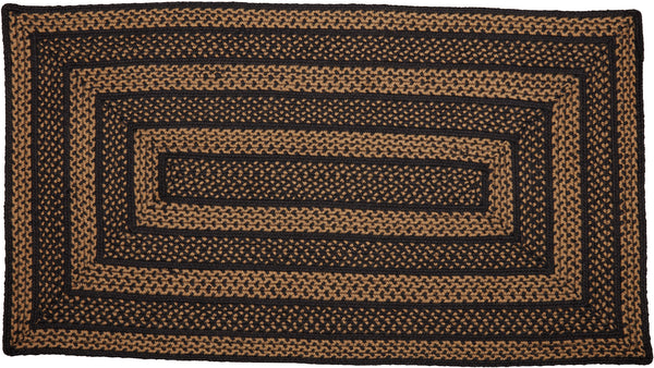 Black & Tan Jute Rug Rect w/ Pad 27x48