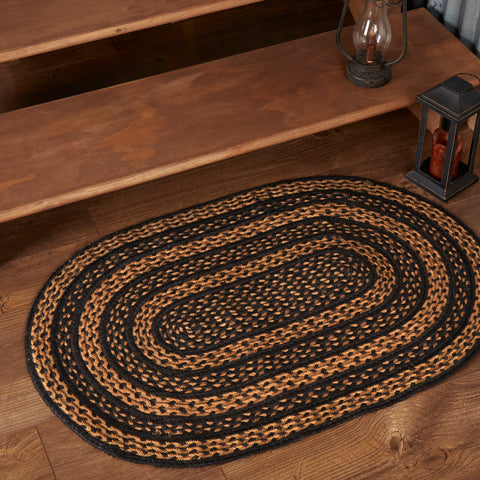 Farmhouse Jute Rug Oval w/ Pad 24x36