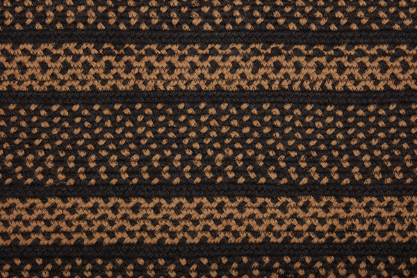 Black & Tan Jute Rug Oval w/ Pad 27x48