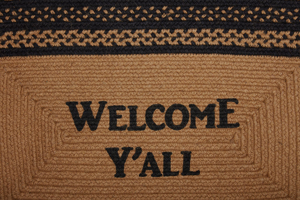 Farmhouse Jute Rug Rect Stencil Welcome Y'all 20x30