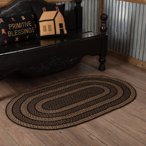 Farmhouse Jute Rug Oval w/ Pad 36x60