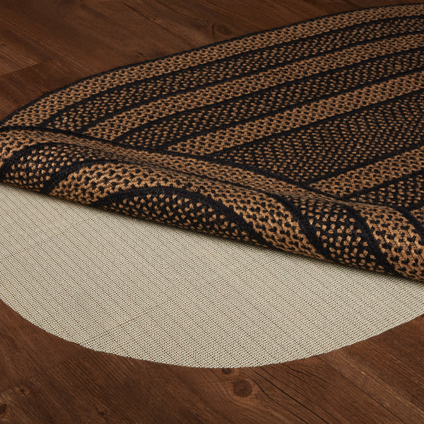 Black & Tan Jute Rug Oval w/ Pad 36x60