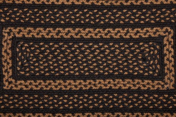 Black & Tan Jute Rug Rect 20x30