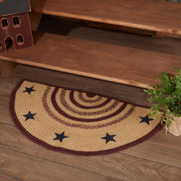 Primitive Round Star Rug Potomac Jute Rug Half Circle Stencil Stars 16.5x33 - Allyson’s Place ...