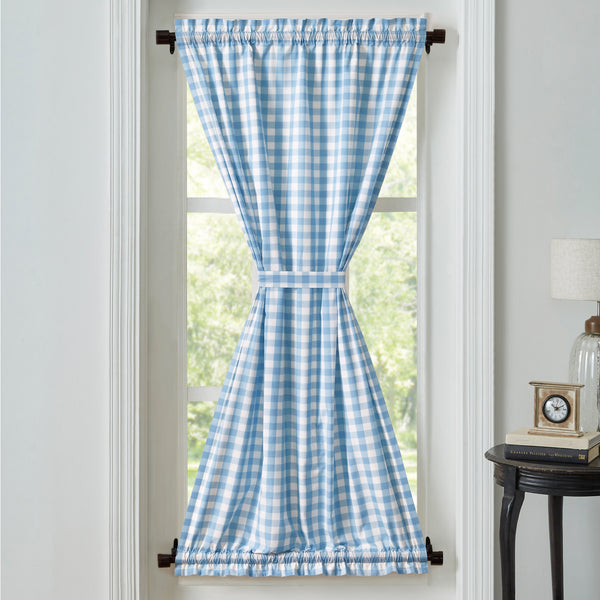 Material: 100% Cotton Face, Cotton Lining. Dusk Blue, Soft White. Hanging Method: 2" Rod Pocket. Machine Wash, Tumble Dry Low, Iron Safe. Dimensions: 72" x 40" Visit website for FREE s/h & discount offers. Primitive Country Farmhouse.